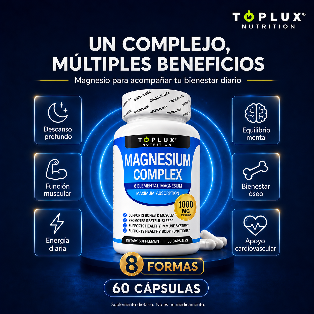 Magnesium Complex™ | TopLux Nutrition | 1000 mg 8 en | ORIGINAL