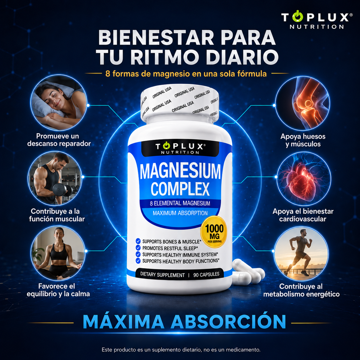 Magnesium Complex™ | TopLux Nutrition | 1000 mg 8 en | ORIGINAL